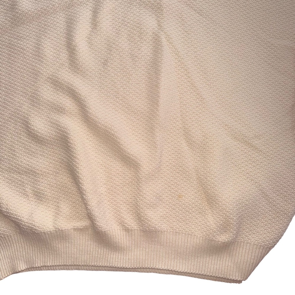 David Taylor Mens XXL Cream Cotton Knit Henley Sweater Deer Cabin Embroidered - Picture 5 of 6
